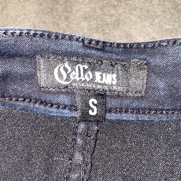 Cello Jeans Small Black Front Button Flap Stretch Denim Jean Shorts - Picture 2 of 14